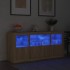 Aparador con luces LED roble Sonoma 142,5x37x67