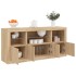 Aparador con luces LED roble Sonoma 142,5x37x67