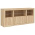 Aparador con luces LED roble Sonoma 142,5x37x67