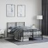 Estructura cama sin colchón con estribo metal negro 120x200