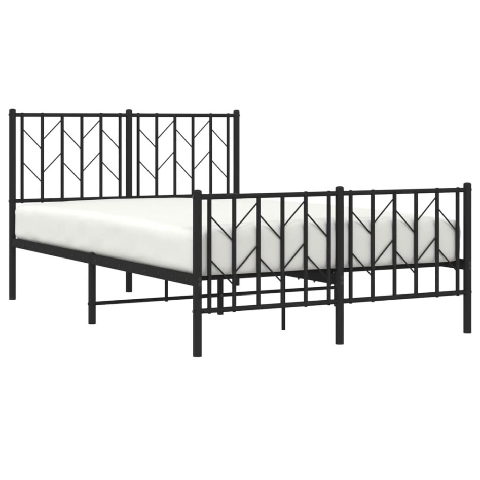 Estructura cama sin colchón con estribo metal negro 120x200