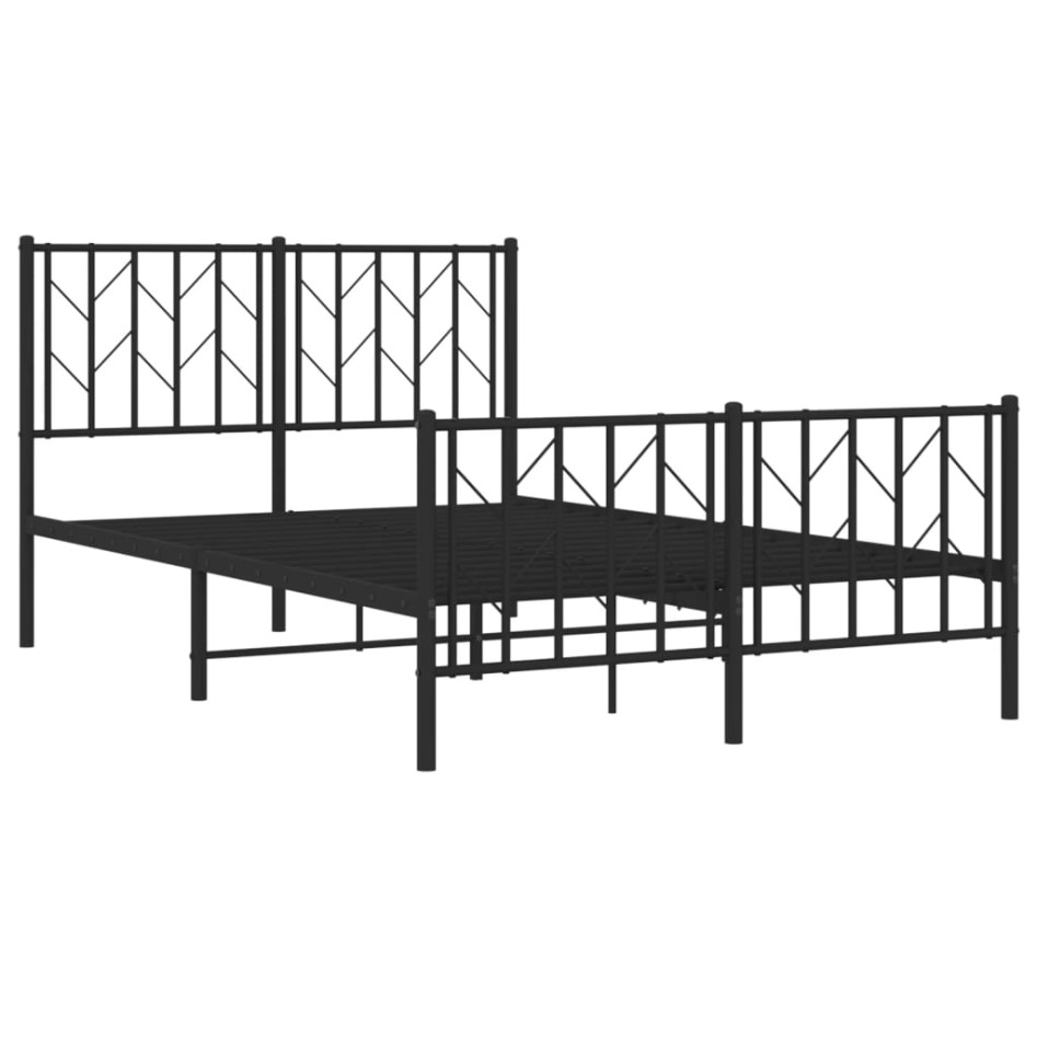 Estructura cama sin colchón con estribo metal negro 120x200