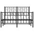 Estructura cama sin colchón con estribo metal negro 120x200