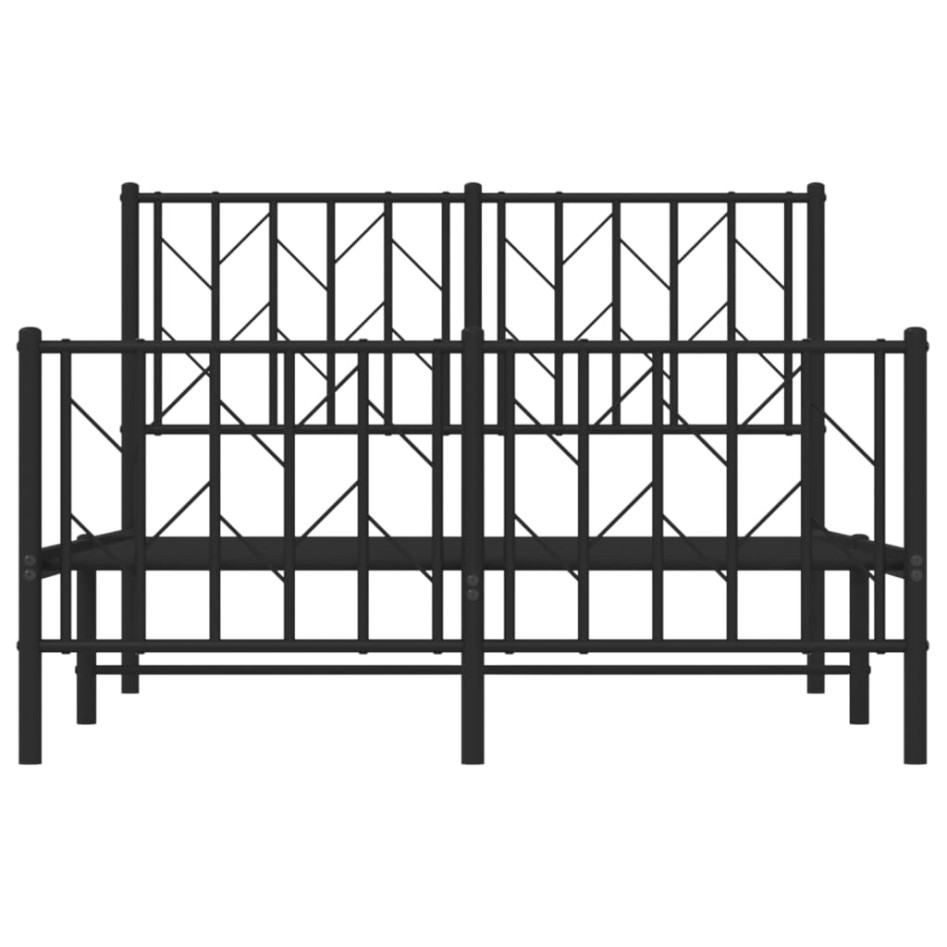 Estructura cama sin colchón con estribo metal negro 120x200