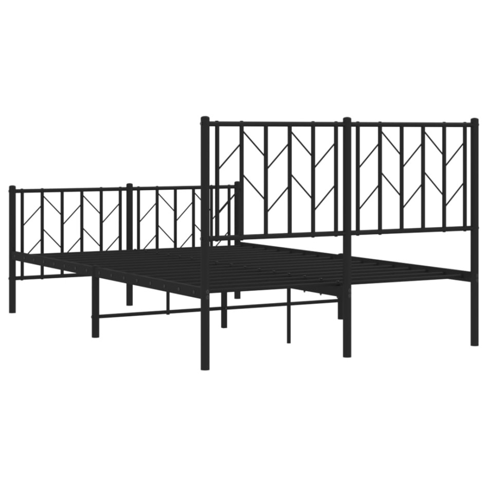 Estructura cama sin colchón con estribo metal negro 120x200