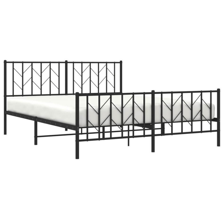 Estructura cama sin colchón con estribo metal negro 160x200
