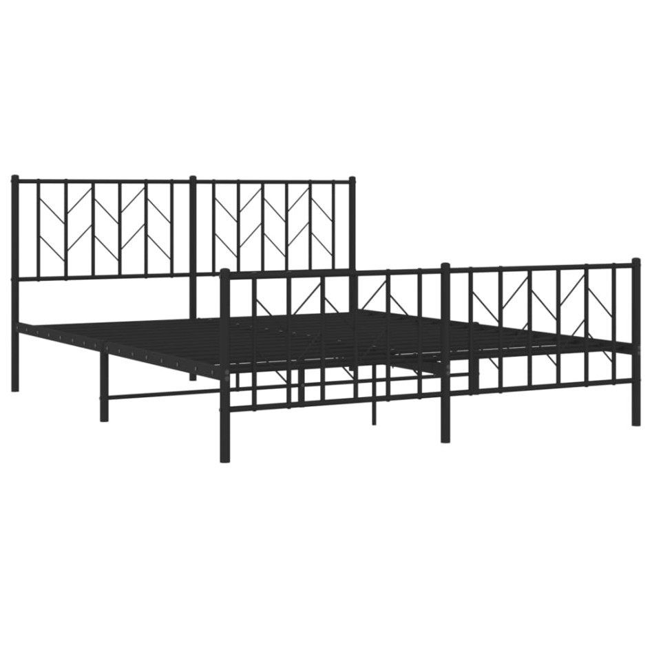Estructura cama sin colchón con estribo metal negro 160x200