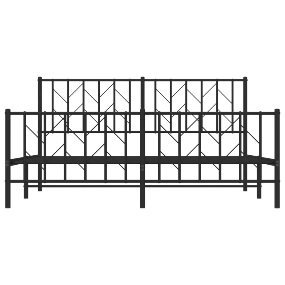 Estructura cama sin colchón con estribo metal negro 160x200