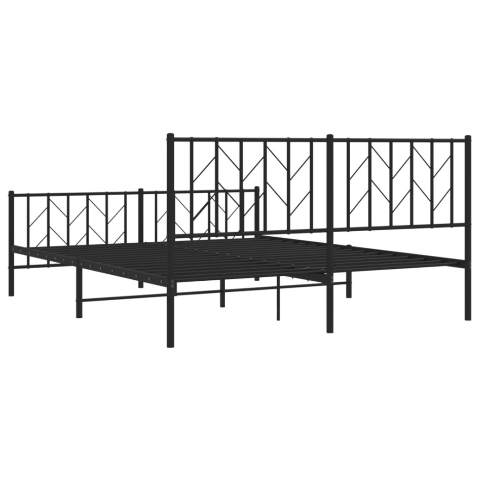 Estructura cama sin colchón con estribo metal negro 160x200