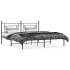Estructura cama sin colchón con cabecero metal negro 180x200