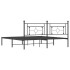 Estructura cama sin colchón con cabecero metal negro 180x200