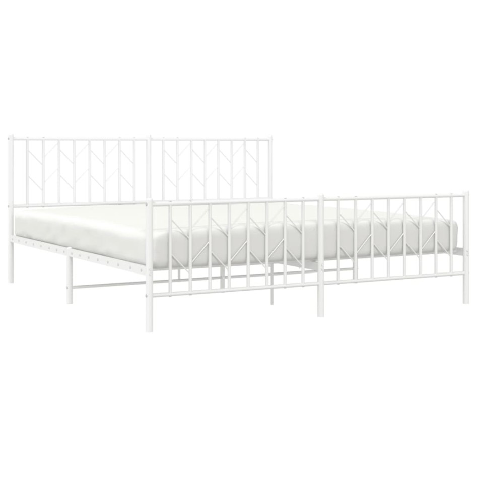 Estructura cama sin colchón con estribo metal blanco 183x213