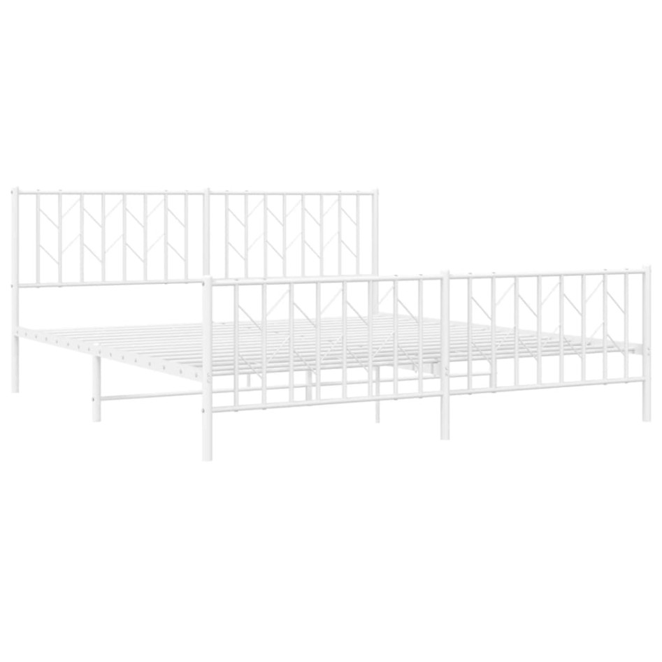 Estructura cama sin colchón con estribo metal blanco 183x213