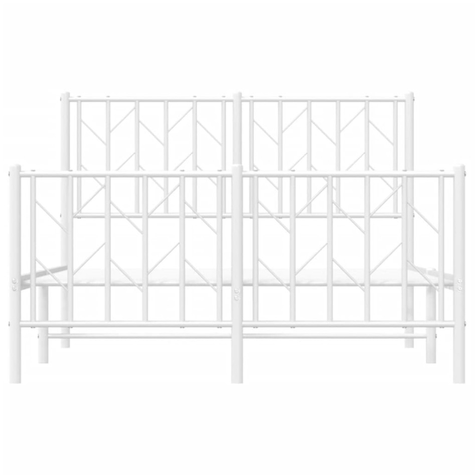 Estructura cama sin colchón con estribo metal blanco 120x200