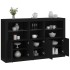 Aparador con luces LED negro 162x37x100
