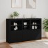 Aparador con luces LED negro 162x37x100