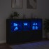 Aparador con luces LED negro 162x37x100