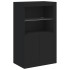 Aparador con luces LED negro 162x37x100