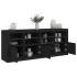 Aparador con luces LED negro 164x37x67