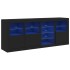 Aparador con luces LED negro 164x37x67
