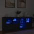 Aparador con luces LED negro 164x37x67