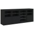 Aparador con luces LED negro 164x37x67