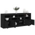 Aparador con luces LED negro 163x37x67