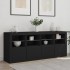 Aparador con luces LED negro 163x37x67