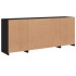 Aparador con luces LED negro 163x37x67