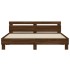 Cama con cabecero madera ingeniería marrón roble 200x200