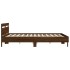 Cama con cabecero madera ingeniería marrón roble 200x200