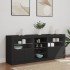 Aparador con luces LED negro 162x37x67