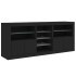 Aparador con luces LED negro 162x37x67