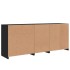 Aparador con luces LED negro 162x37x67