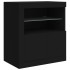 Aparador con luces LED negro 162x37x67