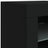 Aparador con luces LED negro 162x37x67