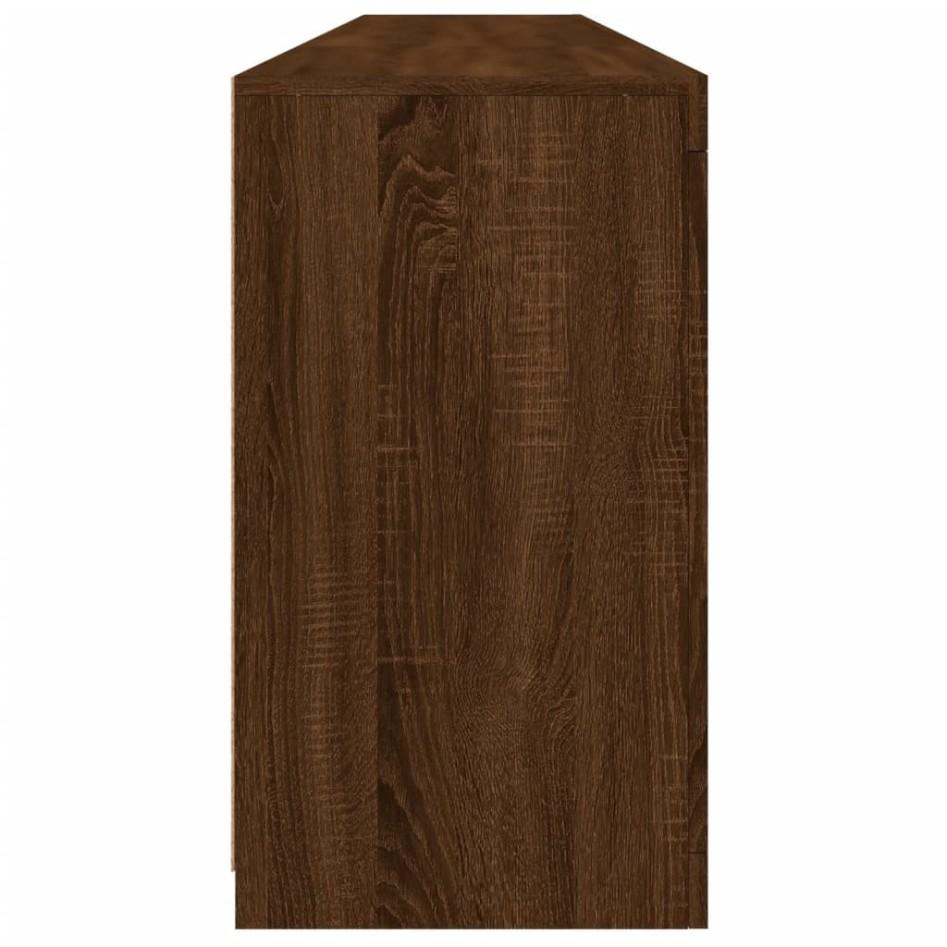 Aparador con luces LED roble marrón 202x37x67