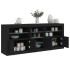 Aparador con luces LED negro 181,5x37x67