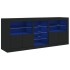Aparador con luces LED negro 181,5x37x67
