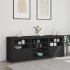 Aparador con luces LED negro 181,5x37x67