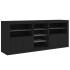 Aparador con luces LED negro 181,5x37x67