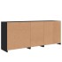 Aparador con luces LED negro 181,5x37x67