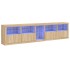 Aparador con luces LED roble Sonoma 283x37x67