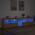 Aparador con luces LED roble Sonoma 283x37x67
