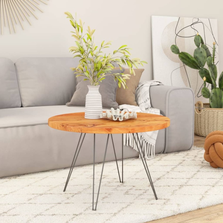 Tablero de mesa redondo madera maciza de acacia Ø80x2,5