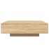 Mesa de centro con luces LED roble Sonoma 100x100x31
