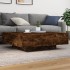 Mesa de centro con luces LED roble ahumado 100x100x31
