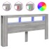 Cabecero LED madera ingeniería gris Sonoma 200x18,5x103,5