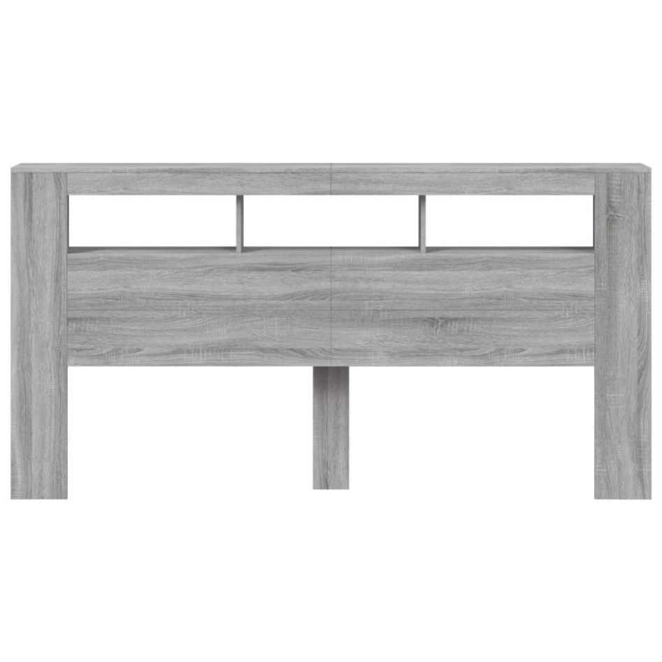 Cabecero LED madera ingeniería gris Sonoma 200x18,5x103,5