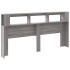 Cabecero LED madera ingeniería gris Sonoma 200x18,5x103,5